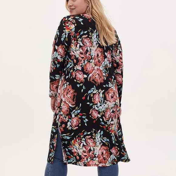 Torrid Black Floral Cardigan - Plus Size 00 - Picture 2 of 11